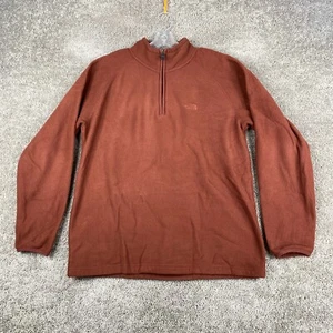 The North Face Pullover Knit Sweatshirt Men's Size L Brown Long Sleeve 1/4 Zip - Picture 1 of 8