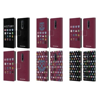 OFFICIAL WEST HAM UNITED FC CREST HISTORY LEATHER BOOK CASE FOR ONEPLUS PHONES - Image 1 of 4