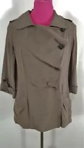 Classiques Entier Jacket Size S Womens Brown Ruffle Asymmetrical Button Down - Picture 1 of 6