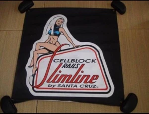 Vintage Santa Cruz SANTACRUZ Banner Poster - Black, Used, 90cm x 89cm - Picture 1 of 2