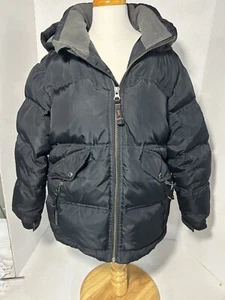 Gap Kids Puffer Parka Hooded Coat Girls Size S Small (6-7) Black - Picture 1 of 7
