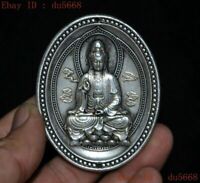 Tibetan Buddhism silver Gilt tara Kwan-Yin Guanyin Bodhisattva talisman Pendant