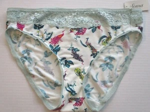  NWT SOMA EMBRACEABLE LACE HIGH LEG PEACOCKS MINI IVORY PANTIES S, SMALL - Picture 1 of 1