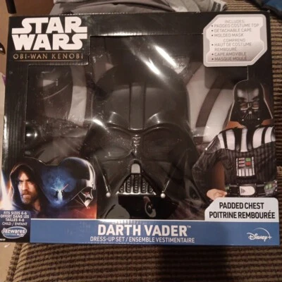 Star Wars Darth Vader Halloween Size 4-6 Child Jazwares Obi-Wan Kenobi  3 Pc Set - Image 1 of 4