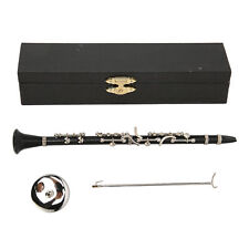 Miniature Clarinet Replica With Stand And Case Musical Instrument Model Doll HPT
