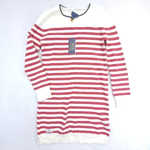Vestido Suéter Polo Ralph Lauren Para Mujer L Manga Larga Rojo Rayas Tejido Acanalado Nuevo con Etiquetas  - Imagen 1 de 7