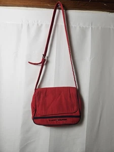 Vintage Tommy Hilfiger Red Canvas Crossbody Purse - Picture 1 of 4