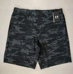 UNDER ARMOUR-NWT-Men's Navy Printed Storm Polyester Blend Golf Shorts-Size 34 - Picture 1 of 13