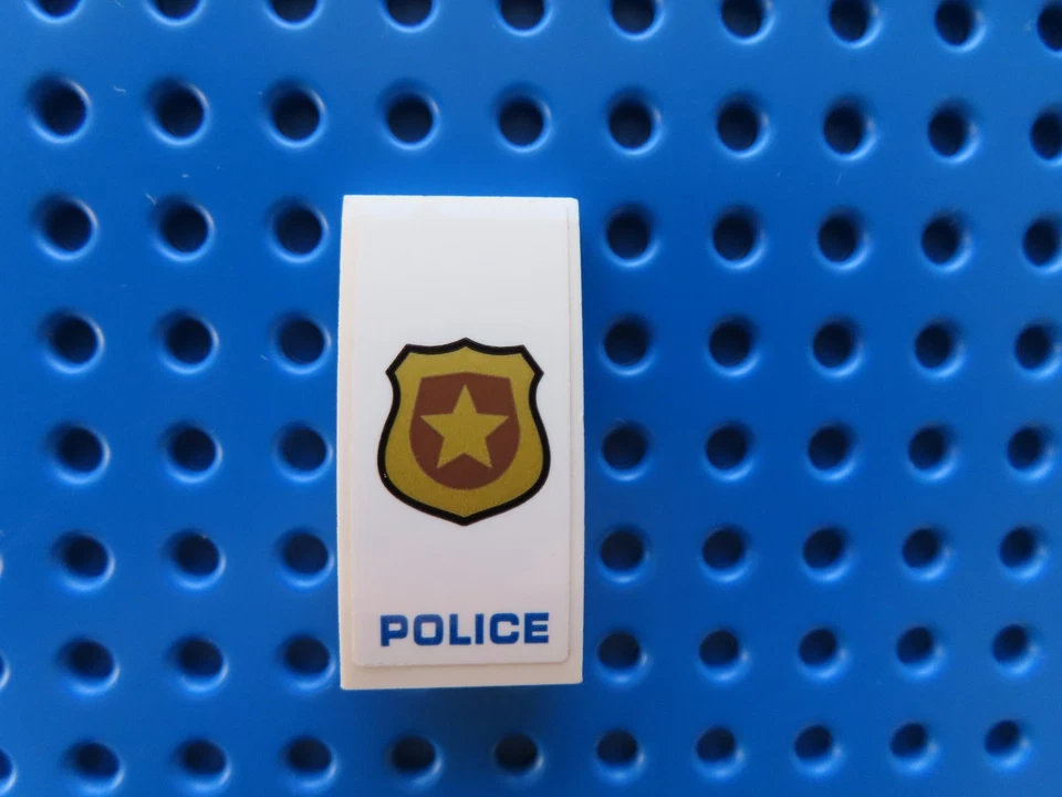 Lego 1 x Dachstein gewölbt 93606pb108 4x2 weiß Sticker Police 60239 - Bild 1 von 1