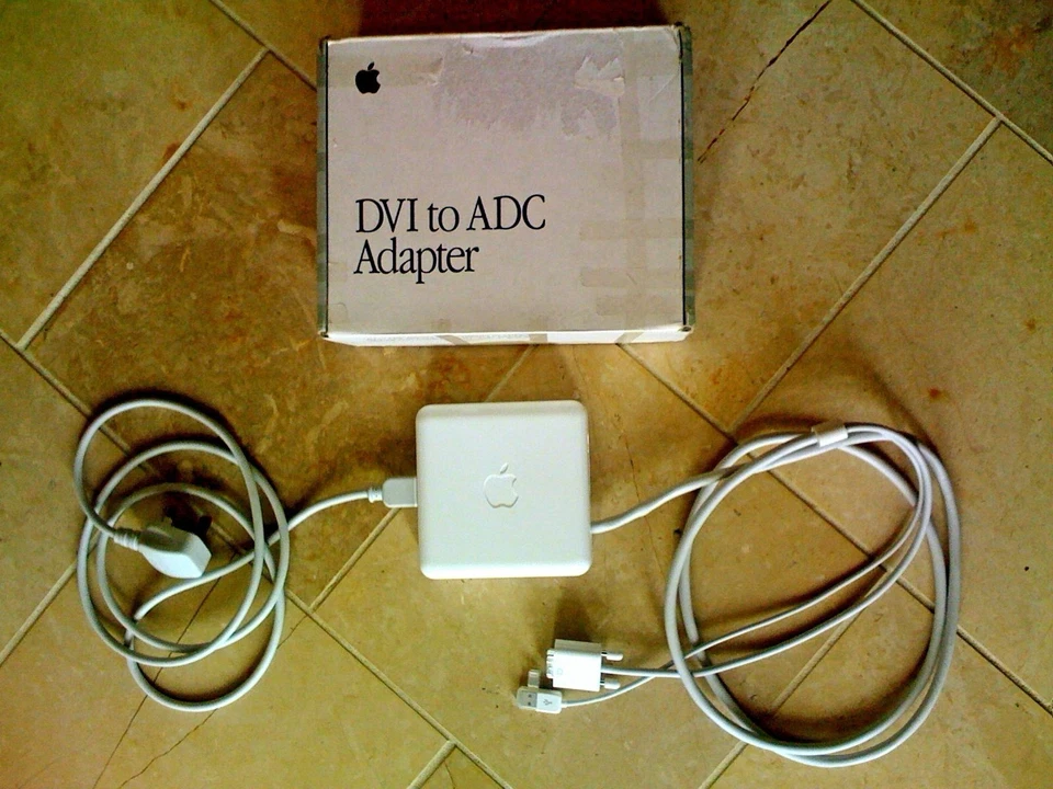 Genuine Apple DVI to ADC adapter complete with power cable. - Image 1 of 1