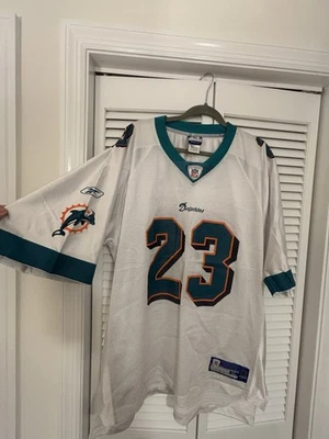 Auténtica camiseta de fútbol americano vintage de los Miami Dolphins Reebok #23 Ronnie marrón XL Foto 1 de 3