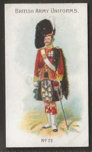 WILLS WILD WOODBINE-BRITISH ARMY UNIFORMS 1909-#22- QUALITY CARD!! - Picture 1 of 2