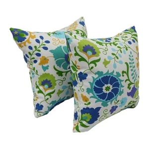 Blazing Needles 17-inch Square Outdoor Throw Pillows (Set of Sahalie Opal - Picture 1 of 5