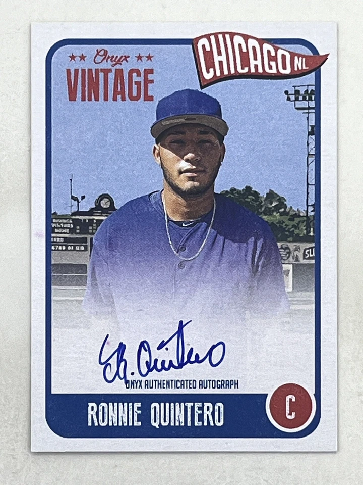 Ronnie Quintero 2020 Onyx Vintage Blue Ink Auto /200 #VARQ Sports Baseball Card - Image 1 of 2