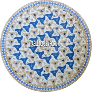 55" White Marble Dining Table Top Marquetry Lapis Inlay Home Decor Special Gifts - Picture 1 of 4
