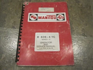 Manitou  R836-4 TC Telehandler Forklift Operator & Service Manual *Rare* - Picture 1 of 9