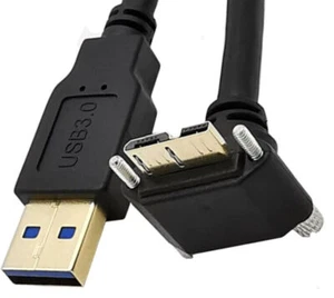 Cable de carga y sincronización Wonderwires USB-A 3.0 macho a microB con tornillos ángulo descendente - Imagen 1 de 6