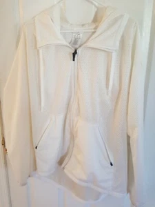 Adidas Climastorm Damen Laufjacke Kapuze 2X weiß Windbreaker Jacke XXL - Bild 1 von 5