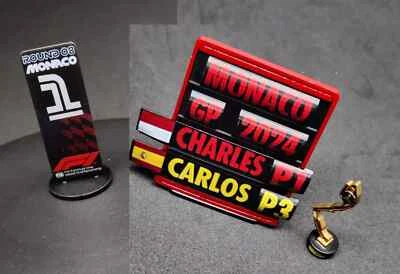 Pitboard 1:43 1:18 1:24 Leclerc Ferrari sf-24 win Monaco Gp 2024 looksmart bbr - Immagine 1 di 4