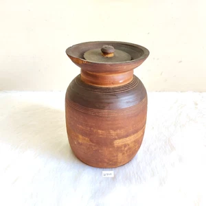 Antique Primitive Handmade Wooden Storage Pot Jar Kitchenware Collectible W950 - Picture 1 of 9