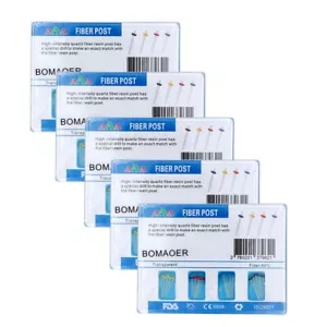 5×Dental Quartz Fiber Post Resin Screw Thread 1.2 1.4 1.6 1.8+ 4Drills 20Pc/box - Picture 1 of 5