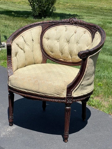 Antique French Louis XVI Bergere Chair c. 1900 Cover