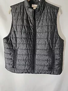 Ann Taylor Puffy Vest, Women's Size Small XL Black Floral Print - Picture 1 of 6