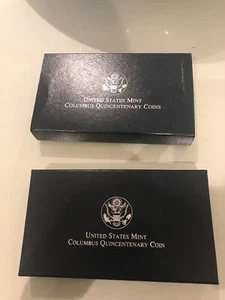 1992 Columbus Quincentenary US Mint Silver Dollar BU Coin with Box - Picture 1 of 4