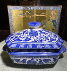 Vintage Petite Blue and White Asian Covered  Casserole
