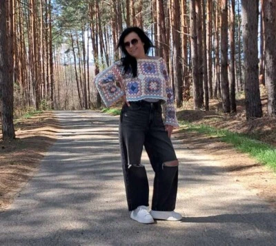 Crochet Crop Top Pattern  from leftover yarn pdf download - Image 1 of 3