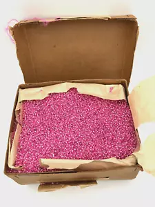 NEW OLD STOCK Rare 20s Glass Micro Beads 2.5 + Lbs Rose Pink Vintage - Picture 1 of 4
