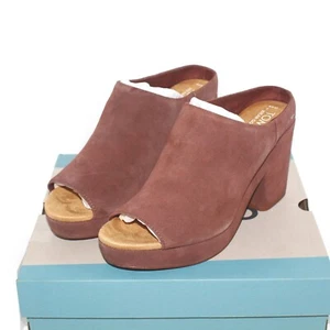 Toms Florence Damen-Slipper Sandalen Schuhgrößen 8 & 9 M kastaniefarben Kunstleder NEU - Bild 1 von 6