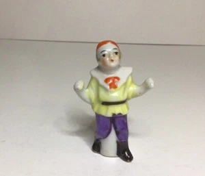 Miniature Made In Japan Jester Clown Figurine 2 1/2 Inch Ceramic Vintage - Picture 1 of 15