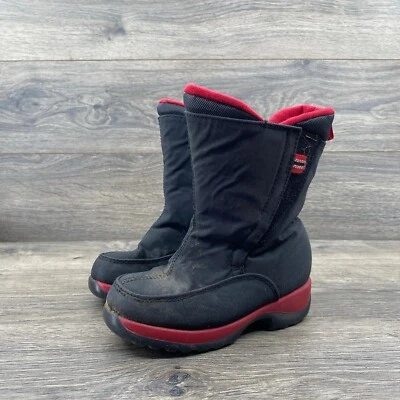 Bota de Invierno Juvenil Lands' End Talla 10 M Negra Roja Foto 1 de 4