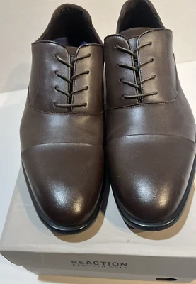 Kenneth Cole 全新 Reaction Edge Flex 系带正装鞋 10.5 米 棕色 全新 带盒 — 第 1/4 张图片