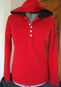 Herren Yisida M dunkelrot Henley Hoodie LS Fleece gefüttert Poly Sweatshirt Neu mit Etikett - Bild 1 von 5