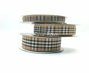 Gold Pride of Scotland Tartan Ribbon~Choice of Widths/Lengths~Free Postage - Picture 1 of 7