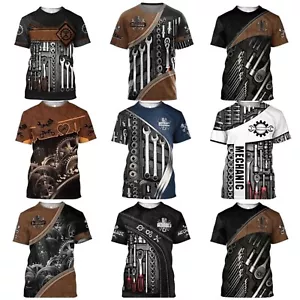T-shirt maglietta Mechanic Cars Handy Man papà regalo 3D uomo donna stampata - Foto 1 di 40
