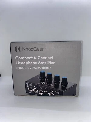 Knox Gear Compact 4-Channel Stereo Headphone Amplifier with DC 12V Power Adapter - Image 1 of 2