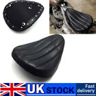 For Harley Chopper Bobber Custom Motorcycle Solo Driver Seat Pad Black Leather