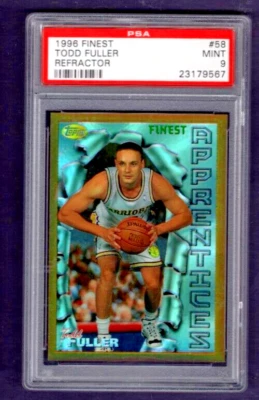 1996-97 TOPPS FINEST REFRACTOR ROOKIE #58 TODD FULLER PSA 9 MINT POP 2 NO 10's - Image 1 of 2