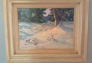 Pintura al óleo original "Sombras de nieve" 1992 por la artista listada Marlene Evans Putnam - Imagen 1 de 9