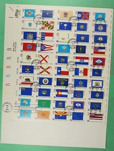 DR WHO 1976 FDC BICENTENNIAL ERA FLAG FULL SHEET Lm20145 - Picture 1 of 2