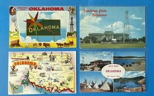 Greetings From Oklahoma Postcard Lot map - Picture 1 of 2