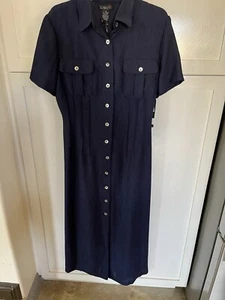 Nuevo Vestido Largo Scarlett Abotonado Azul Talla 14 Nuevo - Imagen 1 de 10