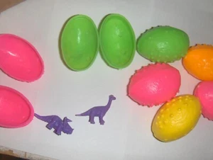 24 Neon Toy Plastic Dinosaur Eggs Birthday Party School Favors - Picture 1 of 2