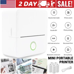 Mini Pocket Thermal Printer Wireless Bluetooth Inkless Photo Printing with Paper - Picture 1 of 21