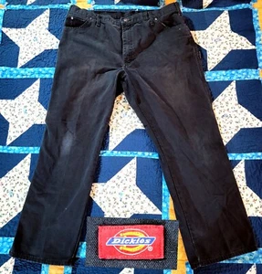 Dickies Carpenter Pants Men's Fit 40x29 Black Canvas Work 7 pockets USA - Picture 1 of 21