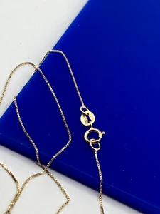 Collar cadena caja superfina oro 14k real 0,55 mm - Imagen 1 de 5