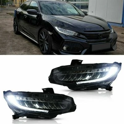 LED Headlights For 2016-2021 Honda Civic Start Blue DRL VLAND LH+RH Sequential - Image 1 of 4
